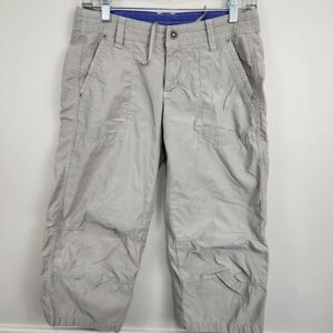 KUHL Capri Pants Women's Natural Rise Outdoor Camp Hiking Floral Khaki Tan SZ 4